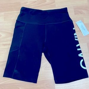 NWT Calvin Klein Black Bike Shorts size S with side pocket